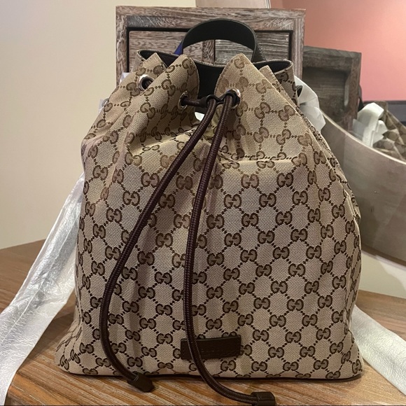 New Gucci GG Monogram Drawstring Backpack - Retired Style - Picture 5 of 15